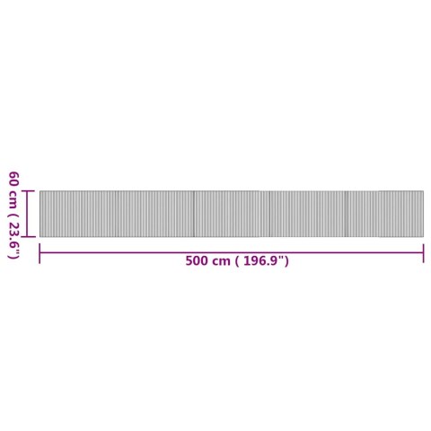 VidaXL Dywan prostokątny, naturalny, 60x500 cm, bambusowy