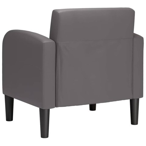 VidaXL Sofa Fotel z Podłokietnikami Szary 54 cm Skóra ekologiczna