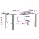 STOLIK KAWOWY BODO BIAŁY 100X55X46CM DREWNO SOSNOWE
