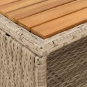SZAFKA OGRODOWA RATTANOWA DREWNIANY BLAT AKACJA 70X50X87 CM BEŻOWA NA TARAS