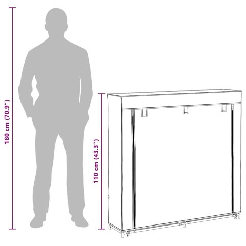 MATERIAŁOWA SZAFKA NA BUTY Z OSŁONĄ 115X28X110CM BRĄZOWA