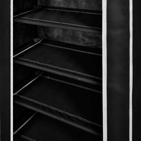 PÓŁKA NA BUTY Z MATERIAŁU CZARNA (58X28X106CM).