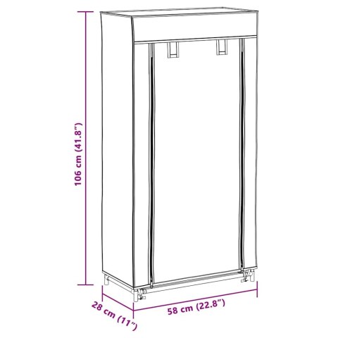 PÓŁKA NA BUTY Z MATERIAŁU CZARNA (58X28X106CM).