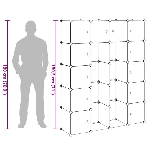 SZAFA MODUŁOWA Z 14 PRZEGRODAMI BIAŁA 37X146X180,5CM