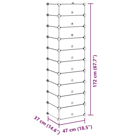 SZAFKA NA BUTY 10 PRZEGRÓD BIAŁA