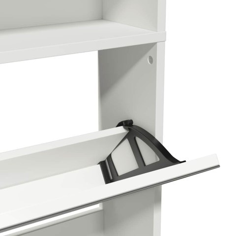 SZAFKA NA BUTY 4-POZIOMOWA LUSTRZANA KOLOR DĘBU 63X17X134CM