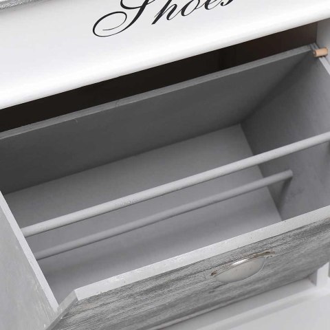 SZAFKA NA BUTY SZARA 50X28X58CM DREWNO PAULOWNIA