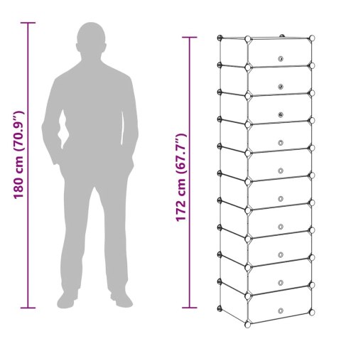 SZAFKA NA BUTY Z 10 PRZEGRODAMI CZARNA