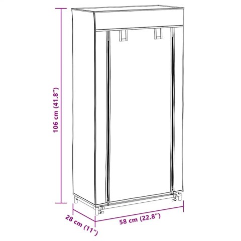 SZAFKA NA BUTY Z OSŁONĄ KREMOWA 58X28X106CM TKANINA