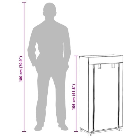 SZAFKA NA BUTY Z OSŁONĄ SZARA 58X28X106CM TKANINA
