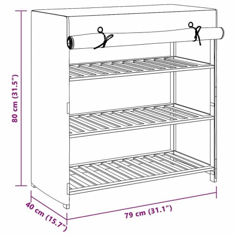 SZAFKA NA BUTY Z POKROWCEM BIAŁA 79X40X80CM TKANINA