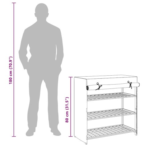 SZAFKA NA BUTY Z POKROWCEM SZARA 79X40X80CM TKANINA