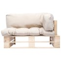 VidaXL Sofa ogrodowa z palet z piaskowymi poduszkami, sosna