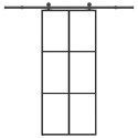 VidaXL Drzwi przesuwne z osprzętem, 90x205 cm, szkło ESG i aluminium
