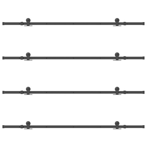 VidaXL System do montażu drzwi przesuwnych, 427 cm, stal, czarny
