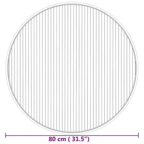 VidaXL Dywan okrągły, naturalny, 80 cm, bambusowy
