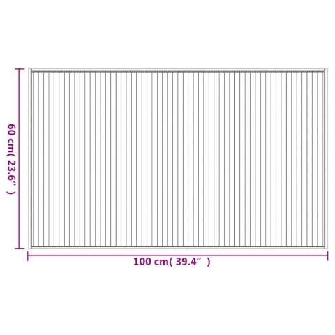 DYWAN PROSTOKĄTNY BRĄZOWY 60X100CM BAMBUSOWY