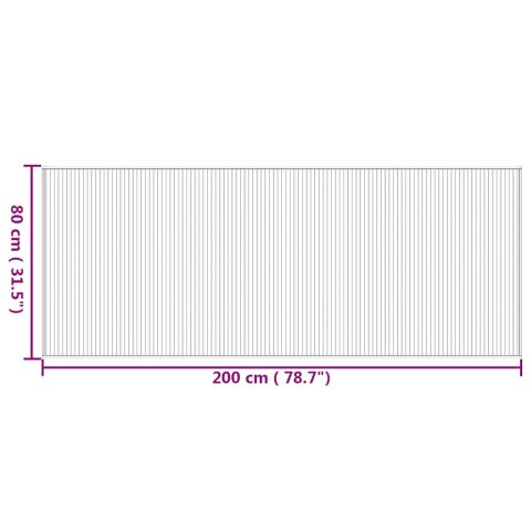 DYWAN PROSTOKĄTNY NATURALNY 80X200CM BAMBUSOWY