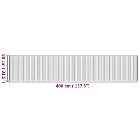 VidaXL Dywan prostokątny, naturalny, 80x400 cm, bambusowy