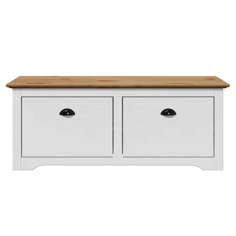 ŁAWKA DO PRZEDPOKOJU BODO BIAŁO-BRĄZOWA 114X40X45CM