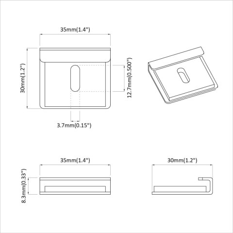 UCHWYT DO LUSTRA 12 PCS NIKIEL 35X 30X 8,3MM STAL