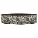 VidaXL Umywalka nablatowa, czarno-niebieska, owalna, 56,5x36,5x13,5 cm