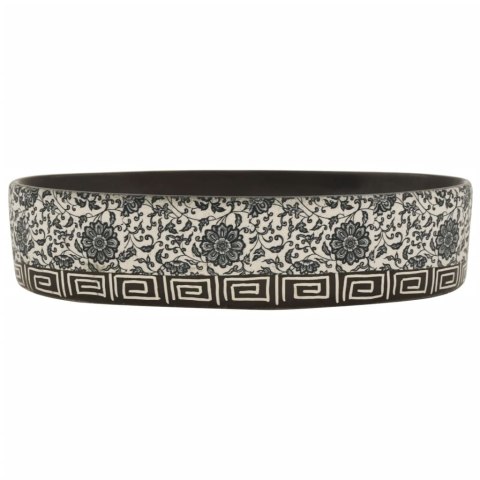 VidaXL Umywalka nablatowa, czarno-niebieska, owalna, 56,5x36,5x13,5 cm