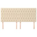 VidaXL Zagłówek kremowy 200x7x118/128 cm tkanina
