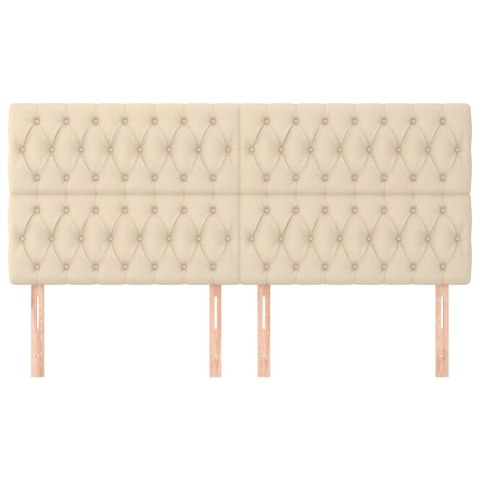 VidaXL Zagłówek kremowy 200x7x118/128 cm tkanina