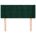 VidaXL Zagłówek uszak, ciemnozielony, 103x16x78/88 cm, aksamit