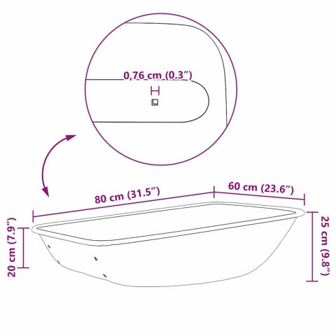VidaXL Zastąpienie tacy widlaka Srebrny 80 x 60 x 25 cm Stal