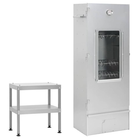 VidaXL Wędzarnia ze stolikiem, stal galwanizowana