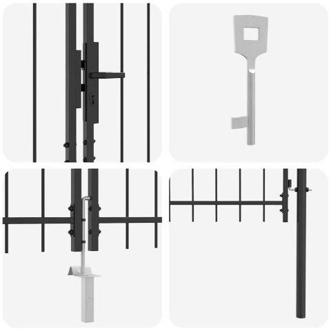 VidaXL Brama Podwójna Z blokadą Szary 400 x 199.5 cm Stal