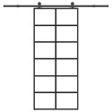 VidaXL Drzwi przesuwne z osprzętem, 90x205 cm, szkło ESG i aluminium
