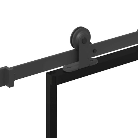 VidaXL Drzwi przesuwne z osprzętem, 90x205 cm, szkło ESG i aluminium