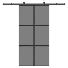 VidaXL Drzwi przesuwne z zestawem okuć Szkło hartowane i aluminium