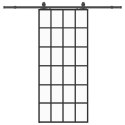VidaXL Drzwi przesuwne z zestawem okuć czarne 90x205 cm ESG szkło