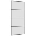VidaXL Drzwi przesuwne z zestawem okuć czarne 90x205 cm ESG szkło