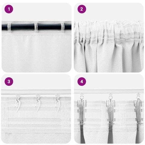 VidaXL Firany blackout z kółkami 2 pcs Jasna biel 175 x 140 cm