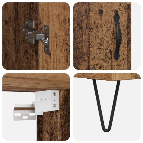 VidaXL Highboard 2 pcs Stare drewno Materiał drewnopochodny