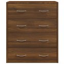 KOMODA Z 4 SZUFLADAMI 60X 30,5X 71CM BRĄZOWY DĄB