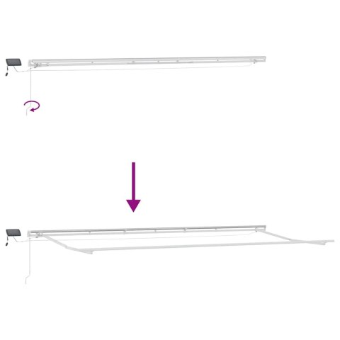 MARKIZA ZWIJANA ZE LED LIGHTS ŻÓŁTY I POMARAŃCZOWY 600 × 300CM