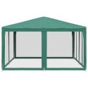 NAMIOT IMPREZOWY Z 8 ŚCIANAMI Z SIATKI ZIELONY 4X4M HDPE