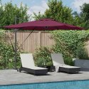 VidaXL Parasol plażowy Bordeaux Czerwony 286 x 284 x 270 cm