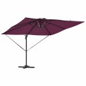VidaXL Parasol plażowy Bordeaux Czerwony 286 x 284 x 270 cm