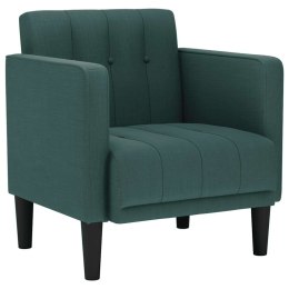 VidaXL Sofa Fotel z Podłokietnikami Ciemnozielony 53 cm Tkanina