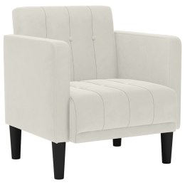VidaXL Sofa Fotel z Podłokietnikami Kremowy 53 cm Aksamit