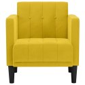 VidaXL Sofa Fotel z Podłokietnikami Żółty 53 cm Aksamit