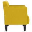VidaXL Sofa Fotel z Podłokietnikami Żółty 53 cm Aksamit