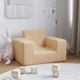 VidaXL Sofa dziecięca, kremowa, miękki plusz